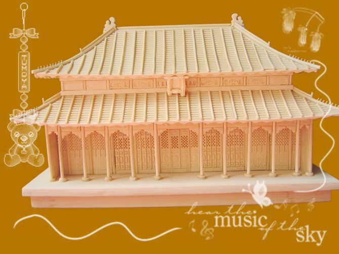 礼品   竹制古建筑模型;就是用竹子作为原材料制作出的古建筑模型